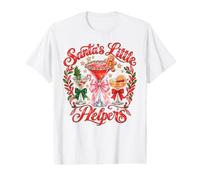 Funny Santa's Little Helper Martini Cocktail Merry Christmas Value Graphic T-Shirt