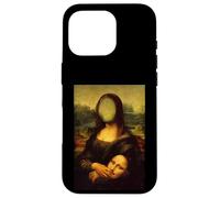Funny Sarcasm Oil Painting Mona Lisa Take Off Her Face Mask Case for iPhone 16 Pro