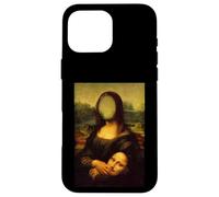Funny Sarcasm Oil Painting Mona Lisa Take Off Her Face Mask Case for iPhone 16 Pro Max