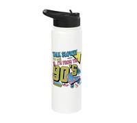 Funny Sarcastic 90's Nostalgia Retro Nineties Stainless Steel Insulated Water Bottle