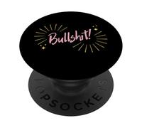 Funny Sarcastic Adult Joke Womens Cute Pink Bullshit PopSockets Adhesive PopGrip