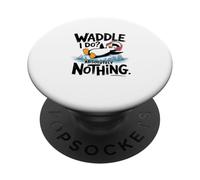 funny sarcastic animal ironic penguin design PopSockets Adhesive PopGrip