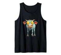 Funny Sarcastic Animal Zombie Cow Creature Design Tank Top