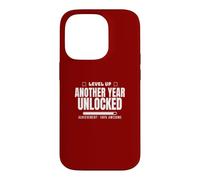 Funny Sarcastic Birthday Level Up Another Year Unlocked Case for iPhone 14 Pro