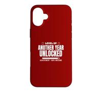 Funny Sarcastic Birthday Level Up Another Year Unlocked Case for iPhone 16 Plus