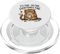 Funny Sarcastic Cat Lover Introvert Humor Totally Fine Mood PopSockets PopGrip for MagSafe