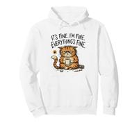 Funny Sarcastic Cat Lover Introvert Humor Totally Fine Mood Pullover Hoodie