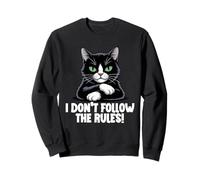 Funny Sarcastic Cat Meme Pun I Don't Follow The Rules Sweatshirt