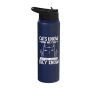Funny Sarcastic Cats Know How We Feel Cat Lady Sarcasm Stainless Steel Insulated Water Bottle