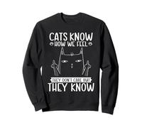 Funny Sarcastic Cats Know How We Feel Cat Lady Sarcasm Sweatshirt