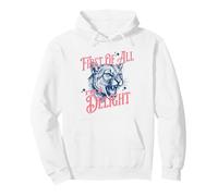 Funny Sarcastic Cougar First Of All I'm A Delight 90s Retro Pullover Hoodie