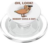 Funny Sarcastic Duck Binoculars Nobody Cares PopSockets PopGrip for MagSafe