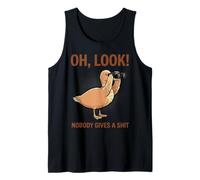 Funny Sarcastic Duck Binoculars Nobody Cares Tank Top