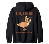 Funny Sarcastic Duck Binoculars Nobody Cares Zip Hoodie