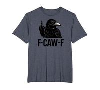 Funny Sarcastic F-Caw-F Black Crow T-Shirt, Men's Big and Tall, Heather Blue, 6X Tall