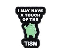 Funny Sarcastic Frog Enamel Pin, I May Have A Touch Of The Tism Brooch Badge, Sarcasm Gifts For Humorous Sassy Person, Middle Finger Frog Brooches, Humor Quote Saying Decorative Jewelry Accessories, 1