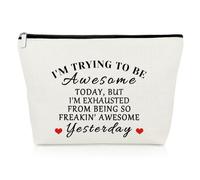 Funny Sarcastic Gifts Novelty Joke Gifts Humor Makeup Bag for Coworkers Work Bestie Boss Coworker Colleague Friend Funny Cosmetic Bag Christmas Birthday Present Office Travel Cosmetic Pouch
