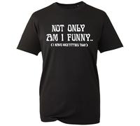 Funny Sarcastic Graphic T-Shirt - 'Not Only Am I Funny... I Have Nice Naughty Too!' Bold Text Design - Unisex Shirt for Humor Lovers (Black, 4XL)