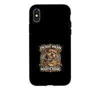 Funny Sarcastic Lovable Pet Pit bull cat kitten im not mean Case for iPhone X/XS