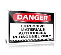 Funny Sarcastic Metal Tin Sign Bathroom Danger Explosive Materials Authorized Personnel Only Tin Sign Garage Decor For Men Signs For Garage(20X30CM)