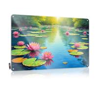 Funny Sarcastic Metal Tin Sign Bathroom Lily Pond Serenity: A Nature Painting Tin Sign Man Cave Tin Sign Metal Home Bar Signs(30X40CM)
