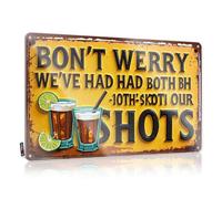Funny Sarcastic Metal Tin Sign Bathroom Relax, We'Ve Had Our Shots: A Fun Drinking Sign Tin Personalized Bar Signs Tin Sign Man Cave Decor(30X40CM)