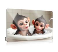 Funny Sarcastic Metal Tin Sign Bathroom Two Cute Monkeys In A Bubble Bath Tin Sign Man Cave Tin Sign Metal Home Bar Signs(30X40CM)