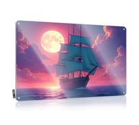 Funny Sarcastic Metal Tin Sign Bathroom Vintage Ship Sailing Under A Full Moon Tin Sign Man Cave Tin Sign Metal Home Bar Signs(30X40CM)