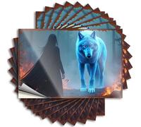 Funny Sarcastic Metal Tin Sign Bathroom Witch And Wolf: A Mystical Encounter In The Misty Forest Stickers 10Pcs Man Cave Decorations Funny Patio Decor(6X9CM)