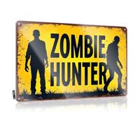 Funny Sarcastic Metal Tin Sign Bathroom Zombie Hunter: The Ultimate Guide Tin Sign Man Cave Tin Sign Metal Home Bar Signs(20X30CM)