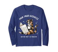 Funny Sarcastic Mind your Business For Cat Coffee Lovers Long Sleeve T-Shirt