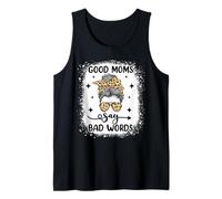Funny Sarcastic Mother Cursing Messy Bun Swearing Mom Humor Tank Top