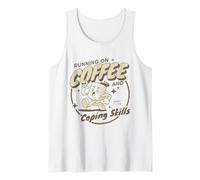 Funny Sarcastic Running on Coffee and Coping Tank Top