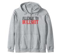 Funny Sarcastic Saying Allergic To Bullshit Humorous Quote Zip Hoodie