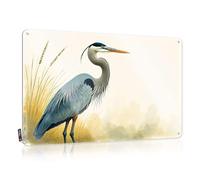 Funny Sarcastic Signs A Heron Stands Gracefully Among Tall Grasses. Tin Sign Warning Signs For Bedroom Room Door Decor(30X40CM)