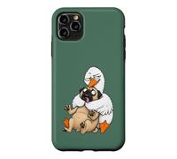 Funny Sarcastic Silly Goose Hugging Pug Hug Humor Pet Lover Case for iPhone 11 Pro Max