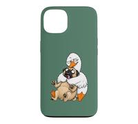 Funny Sarcastic Silly Goose Hugging Pug Hug Humor Pet Lover Case for iPhone 13