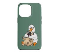 Funny Sarcastic Silly Goose Hugging Pug Hug Humor Pet Lover Case for iPhone 13 Pro