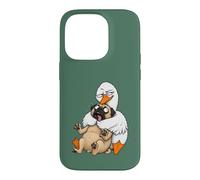 Funny Sarcastic Silly Goose Hugging Pug Hug Humor Pet Lover Case for iPhone 14 Pro