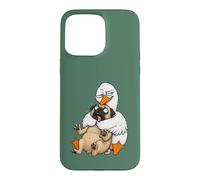 Funny Sarcastic Silly Goose Hugging Pug Hug Humor Pet Lover Case for iPhone 15 Pro Max