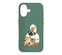 Funny Sarcastic Silly Goose Hugging Pug Hug Humor Pet Lover Case for iPhone 17