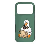 Funny Sarcastic Silly Goose Hugging Pug Hug Humor Pet Lover Case for iPhone 17 Pro