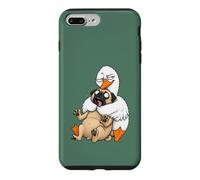 Funny Sarcastic Silly Goose Hugging Pug Hug Humor Pet Lover Case for iPhone 7 Plus/8 Plus