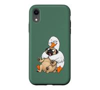 Funny Sarcastic Silly Goose Hugging Pug Hug Humor Pet Lover Case for iPhone XR