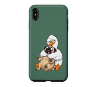 Funny Sarcastic Silly Goose Hugging Pug Hug Humor Pet Lover Case for iPhone XS Max