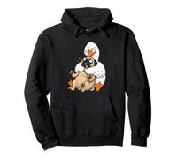 Funny Sarcastic Silly Goose Hugging Pug Hug Humor Pet Lover Pullover Hoodie