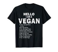 Funny Sarcastic Vegetarian Hello I'm A Vegan T-Shirt