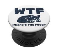 Funny Sarcastic WTF - Where's The Food Cute Corgi Dog Lover PopSockets Adhesive PopGrip