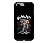 Funny Sasquatch American Flag Wild and Free Since 1776 Case for iPhone 7 Plus/8 Plus