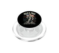 Funny Sasquatch American Flag Wild and Free Since 1776 PopSockets PopGrip for MagSafe